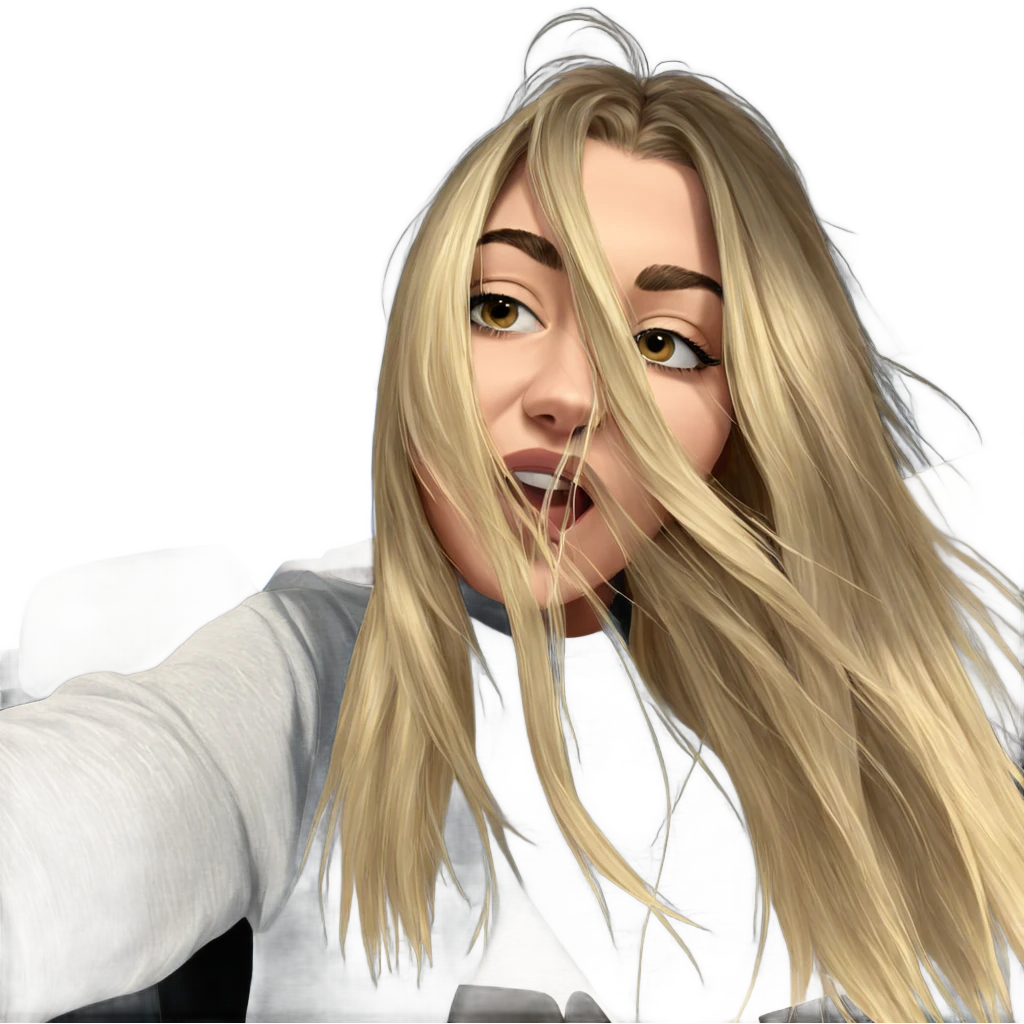blonde girl against blue sky emoji