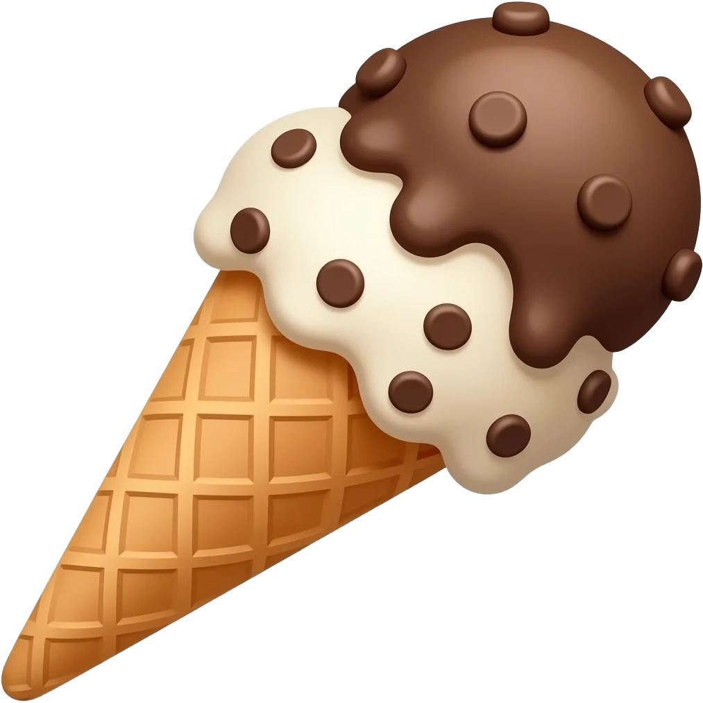 Chocolate chip ice cream emoji