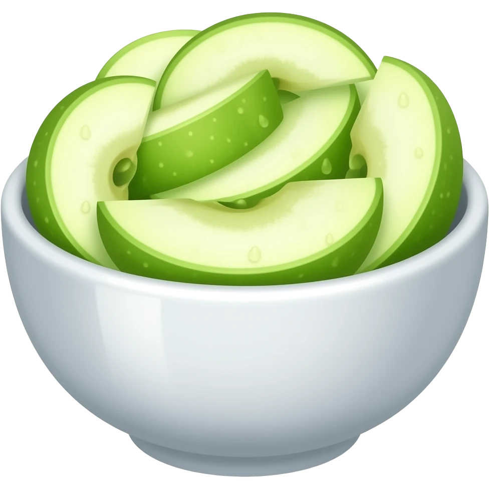 bowl of green apple slices emoji