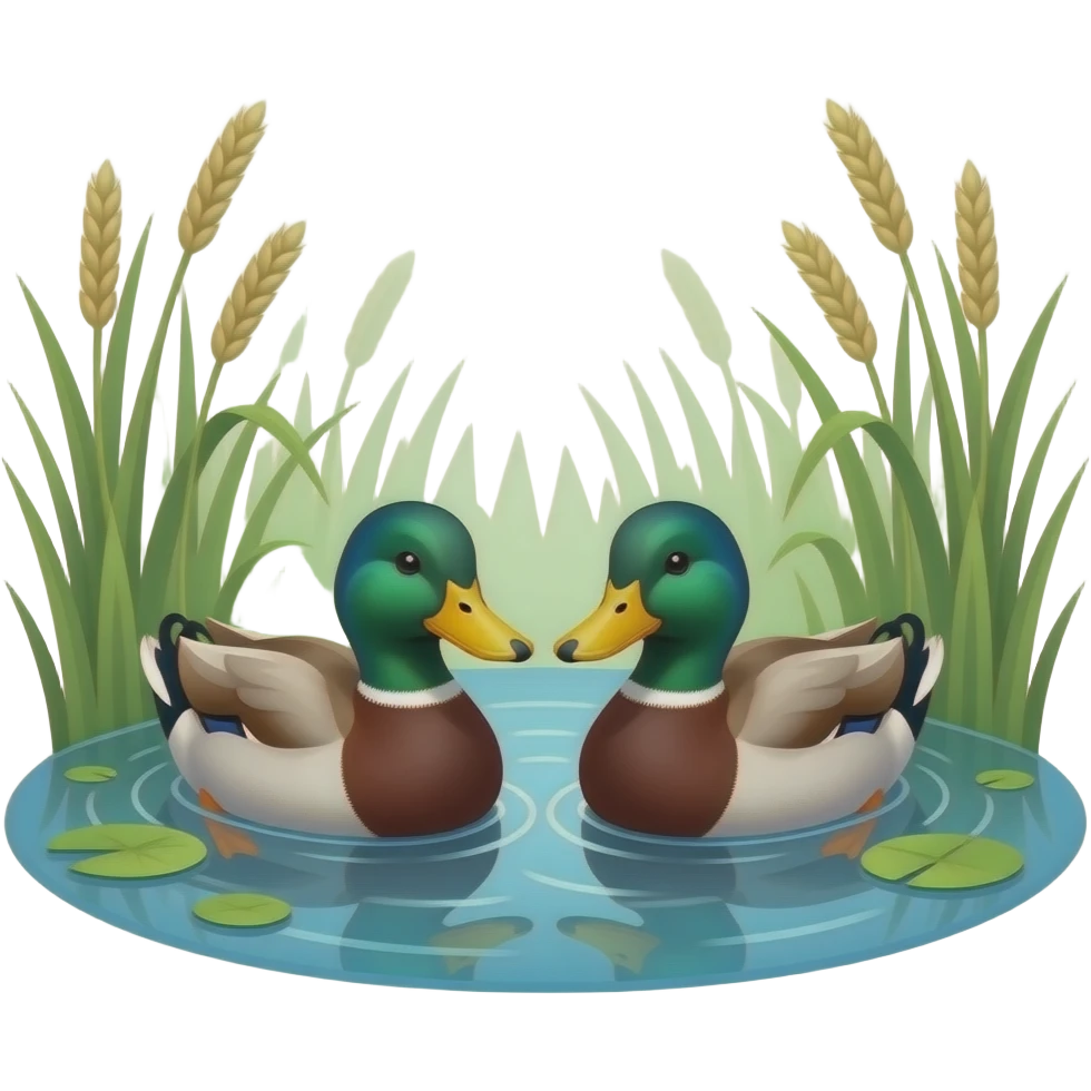 Two Autistic ducks floating in a pond emoji