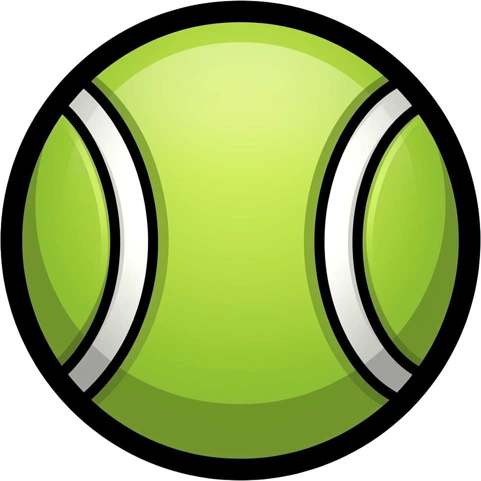 tennis ball emoji, thick black outline, simple cartoon emoji