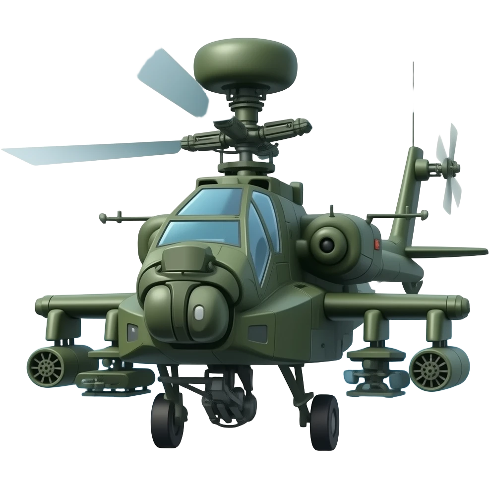 Scifi flying apache robot emoji