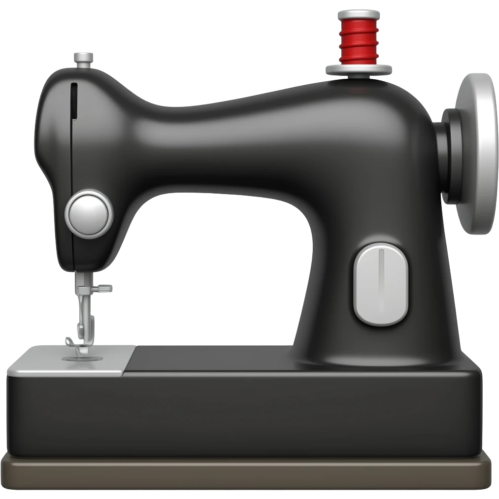 Máquina de coser silueta blanco y negro emoji