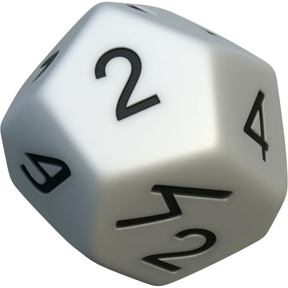 A dodecahedron dice emoji