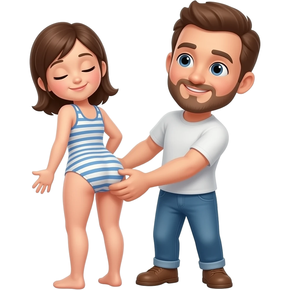 Man slap the ass to a girl without clothes emoji