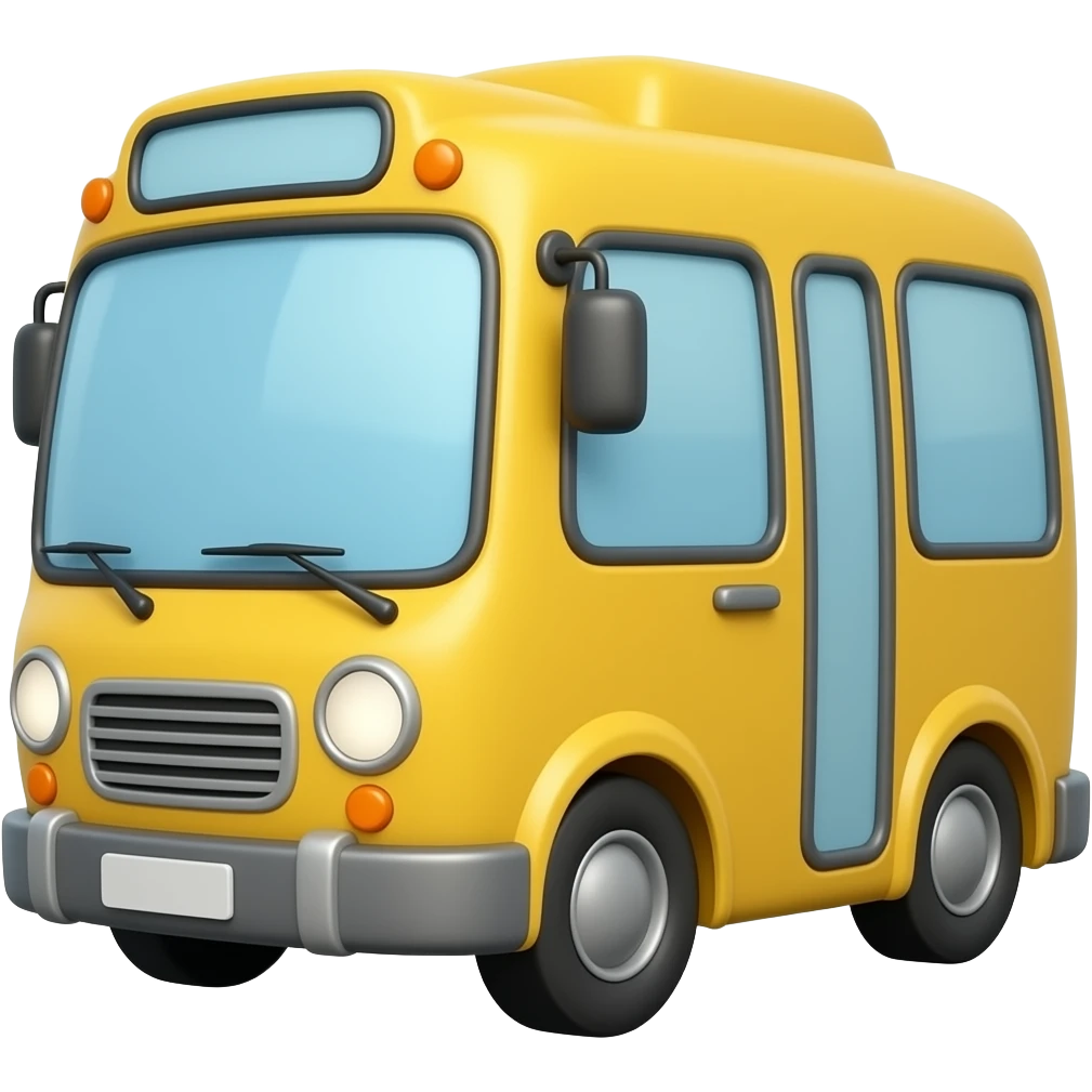 Cute yellow bus emoji