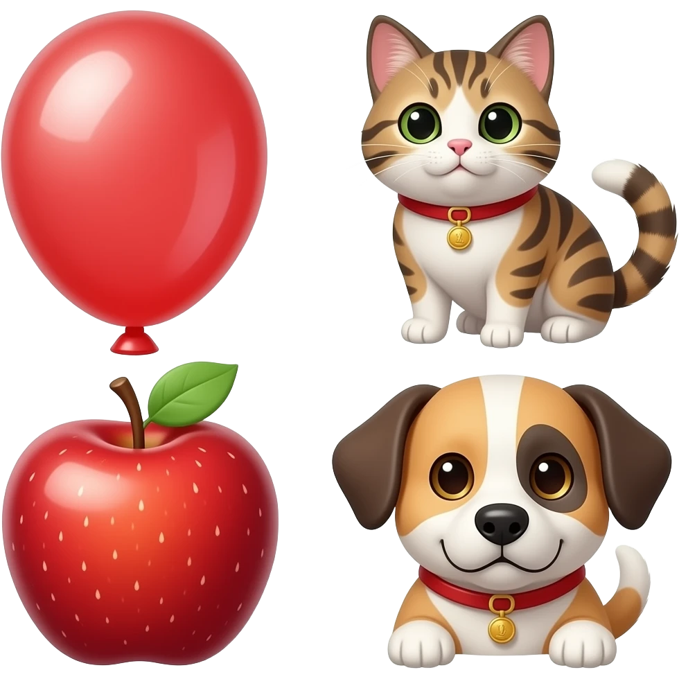 Aa🍎 Bb🎈Cc🐱 Dd🐕 emoji
