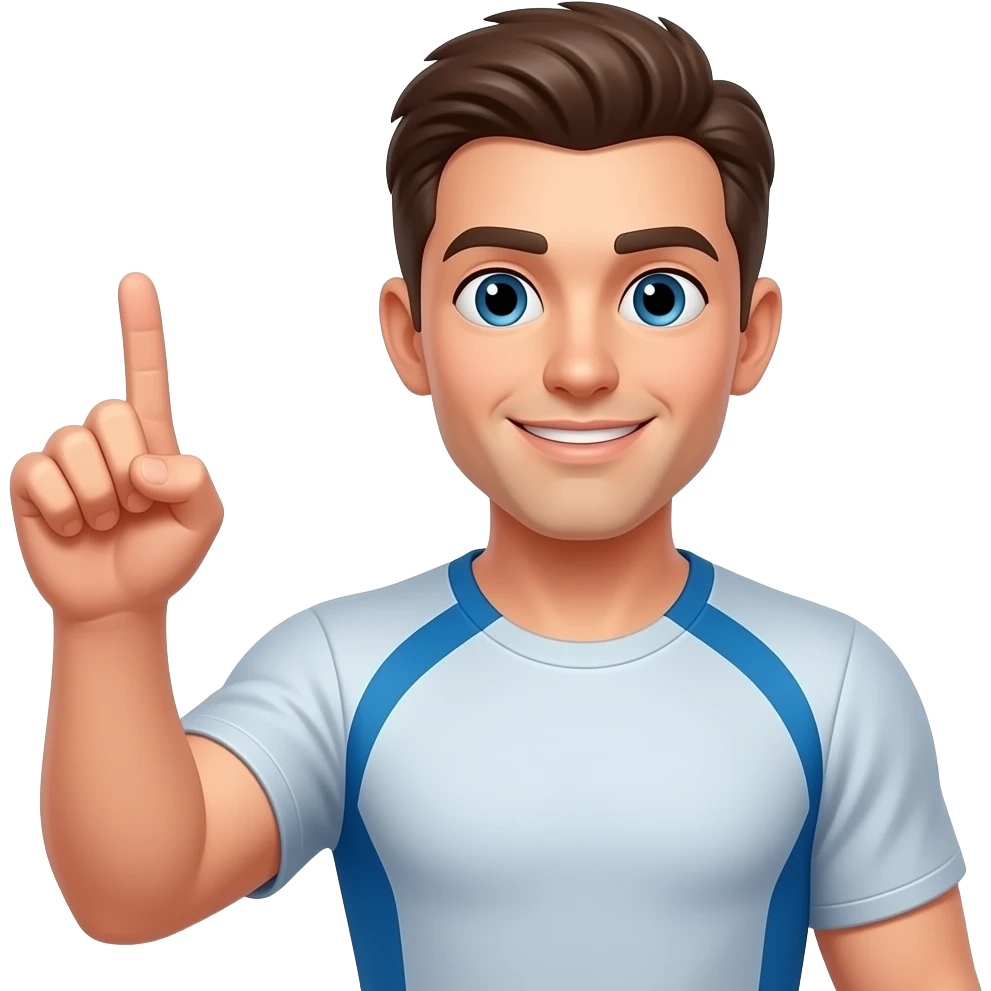 Sporty guy point up emoji