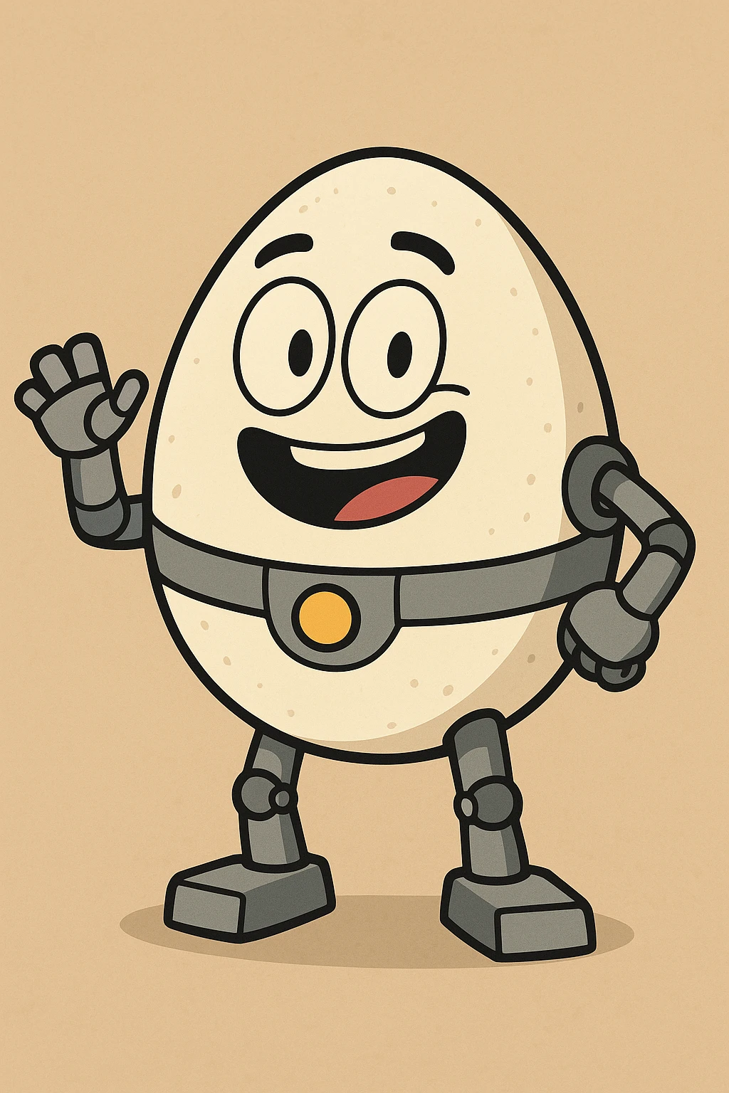 egg character, robot style, round shape, smiling, vivid colors, minimal background emoji