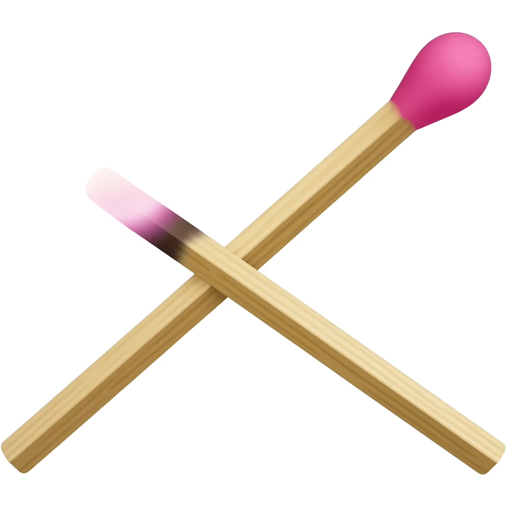 single match stick pink fire emoji