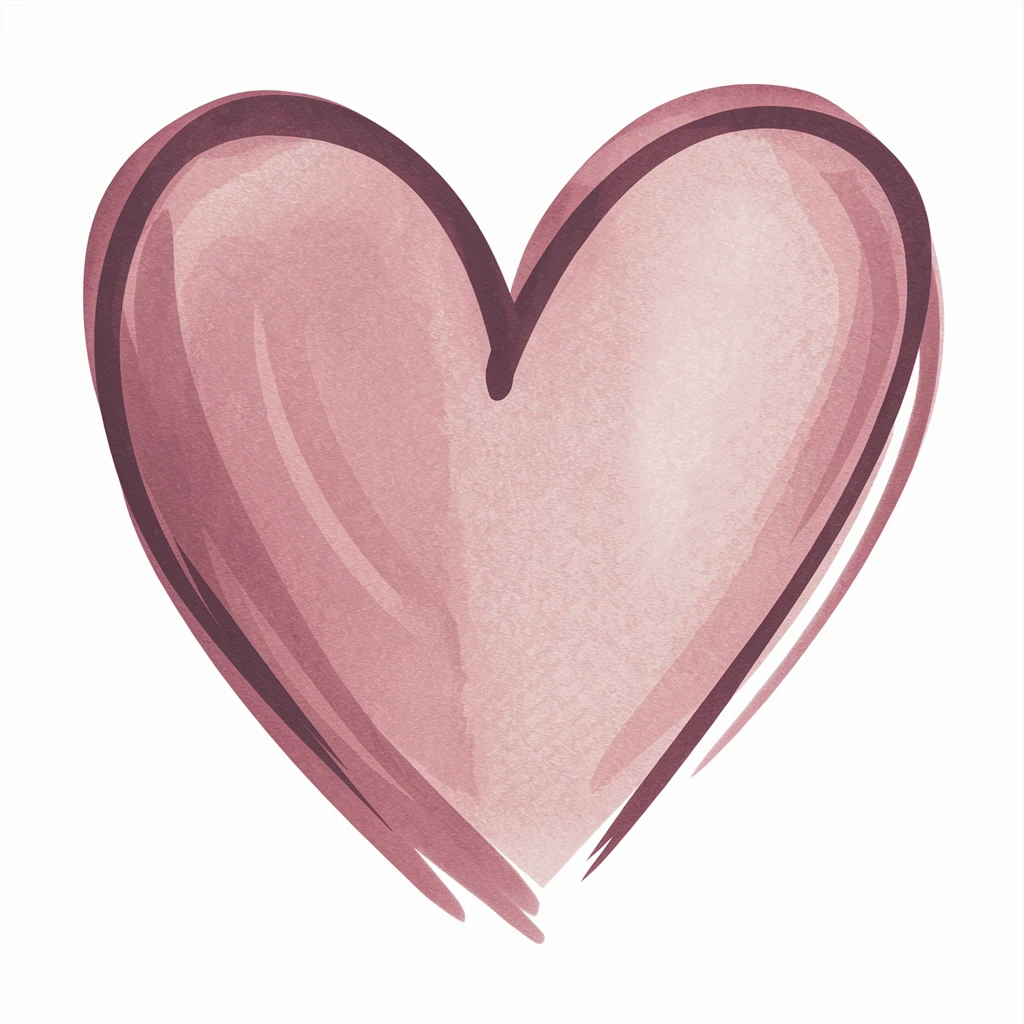 heart with a soft watercolor wash emoji