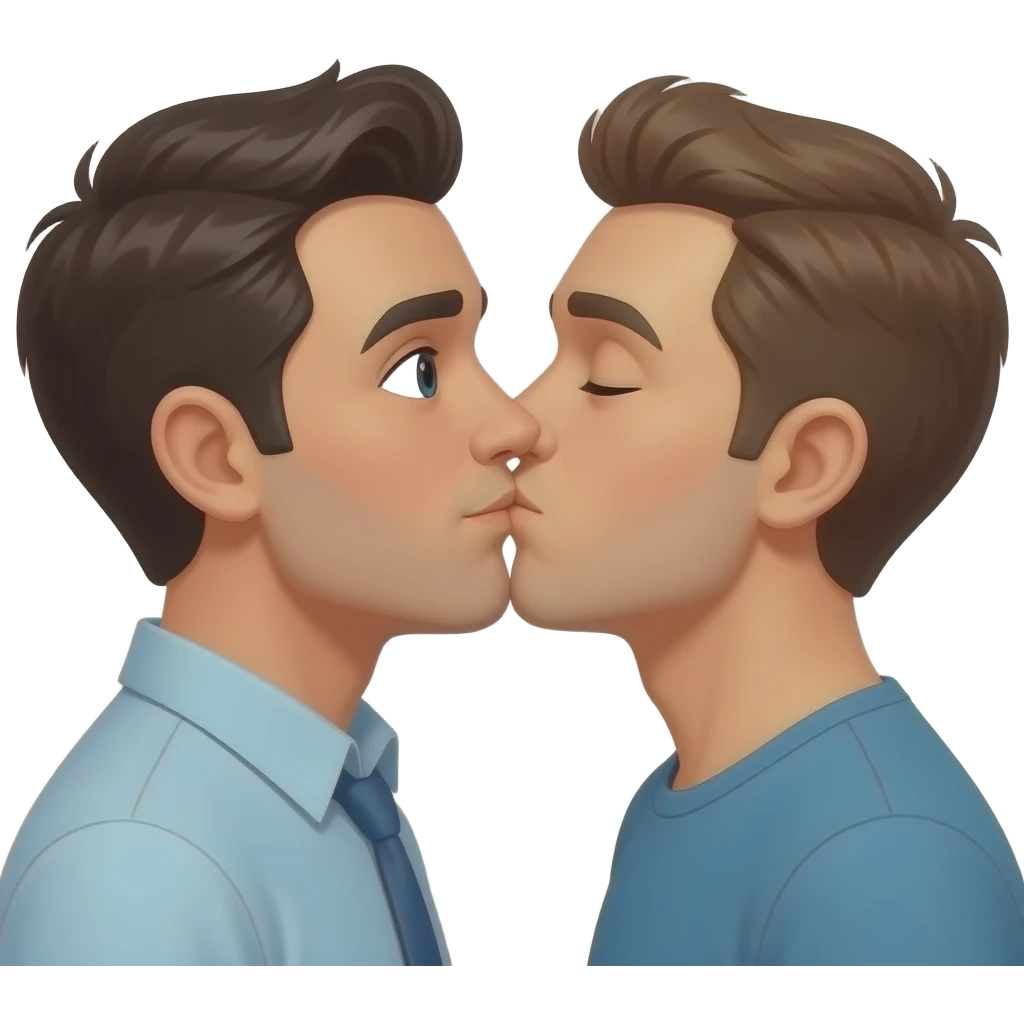 Hombre besando a otro hombre emoji