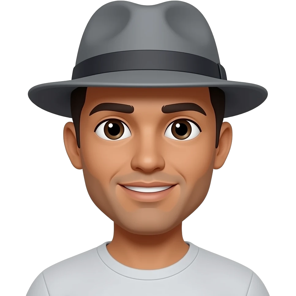 Moreno con gorra gris emoji