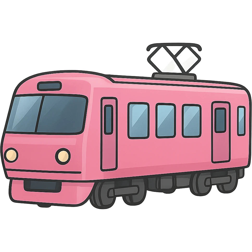 pink train emoji