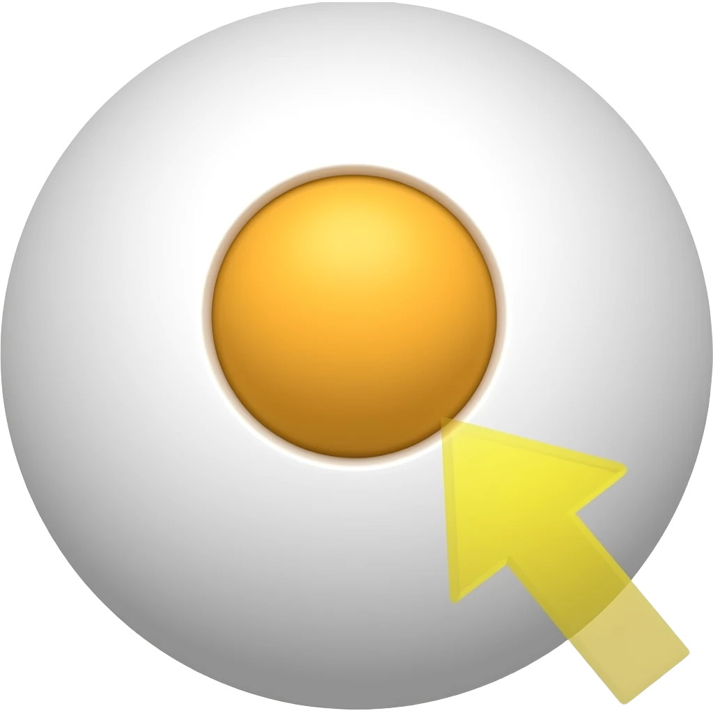 A table tennis ball with an arrow marking the firespin, indicating that it is a backspin emoji