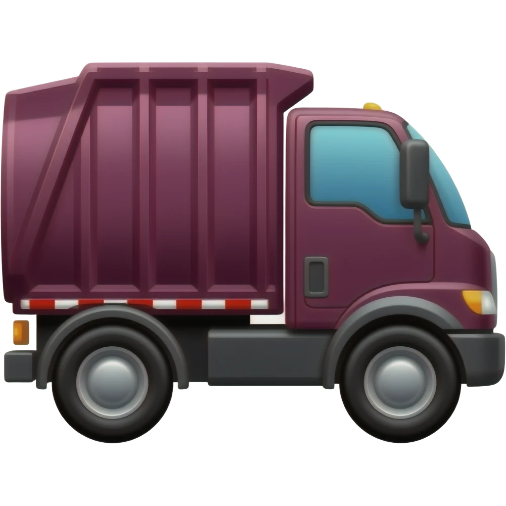 Maroon trash truck emoji