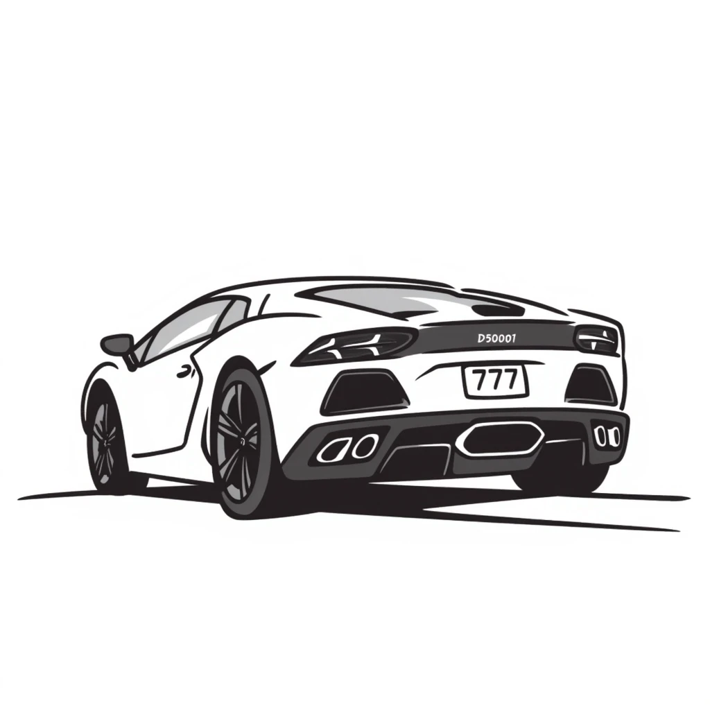 Lamborghini Aventador car with license plate 777 emoji