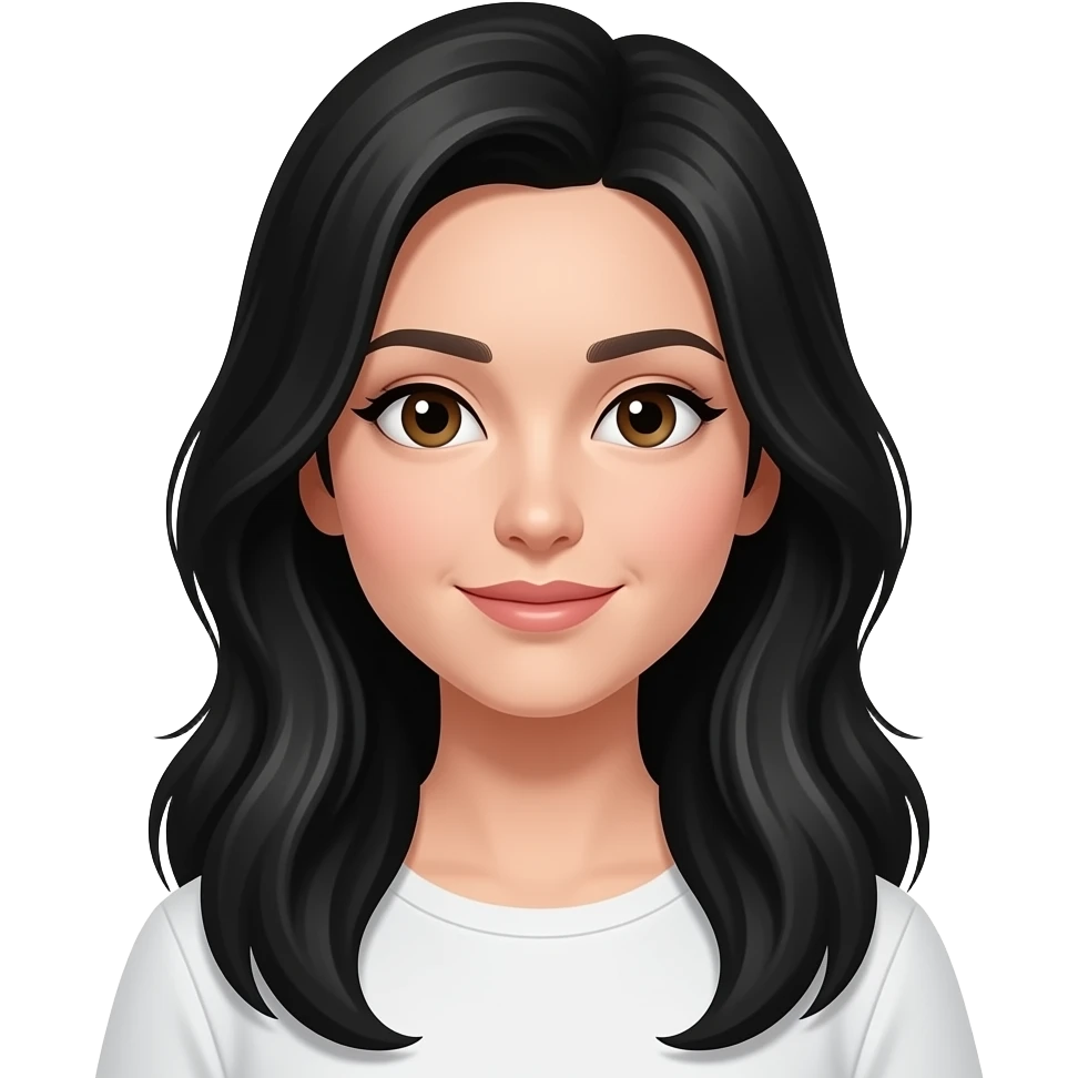 make this but with longer black hair emoji