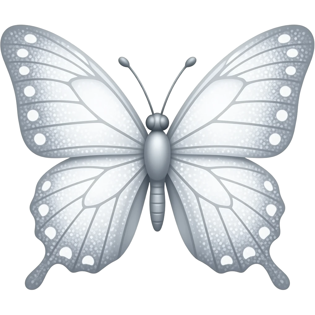 A sparkly girly white butterfly and that gives angel energy emoji