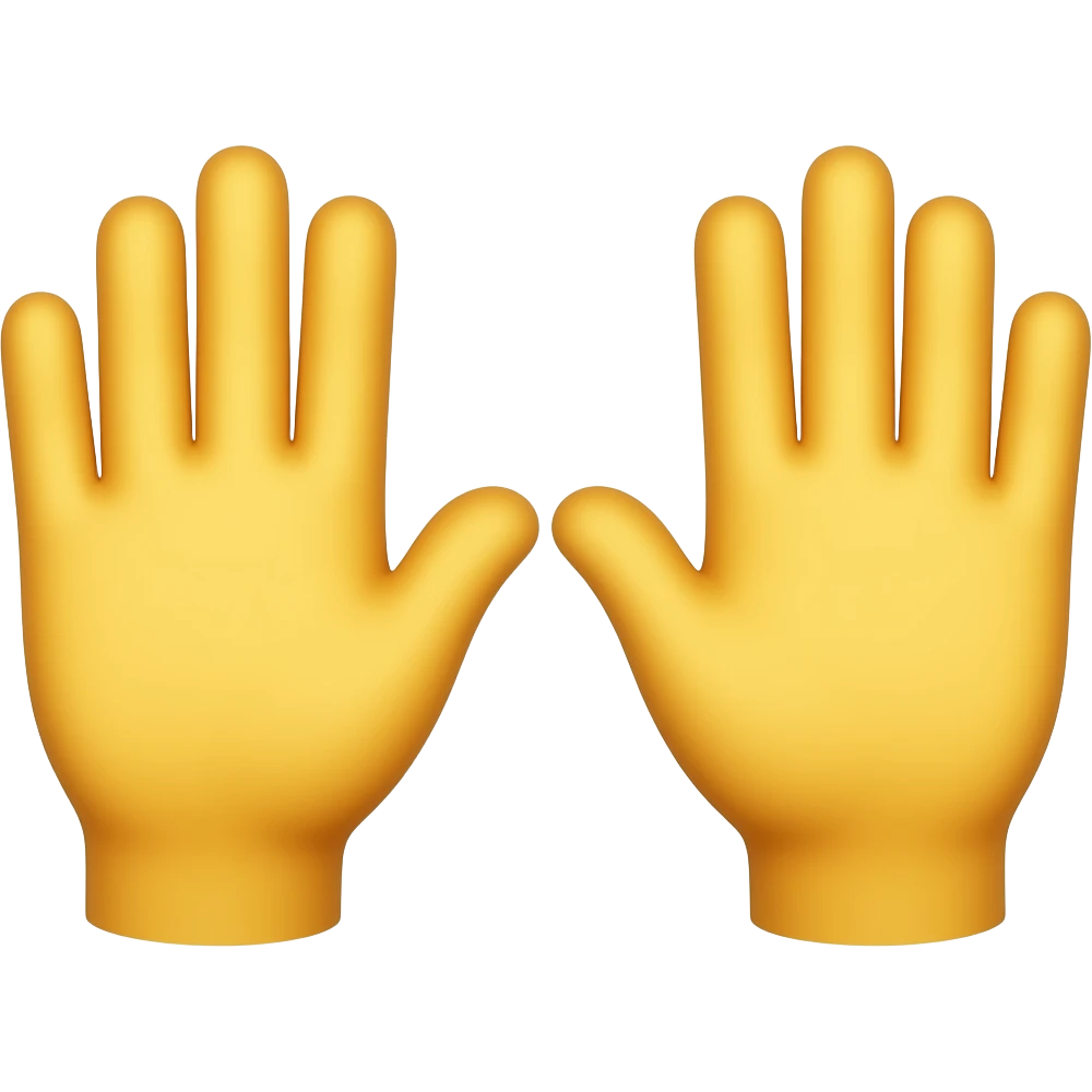 Replace the human hands with the yellow emoji hands emoji