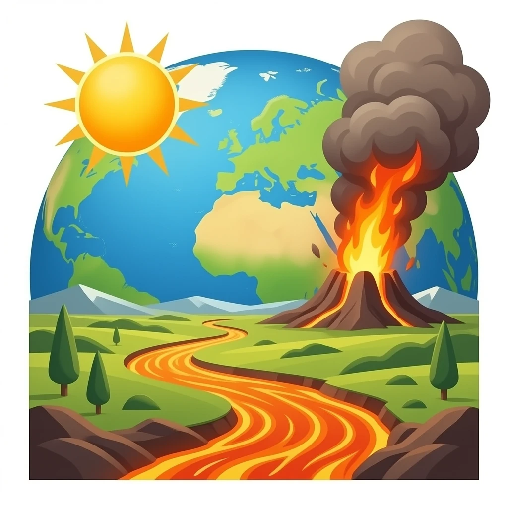 Sun burning earth emoji