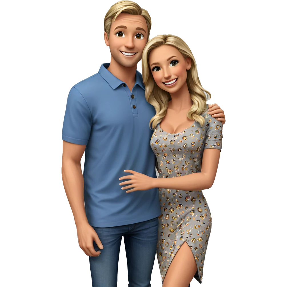 happy couple in casual attire emoji
