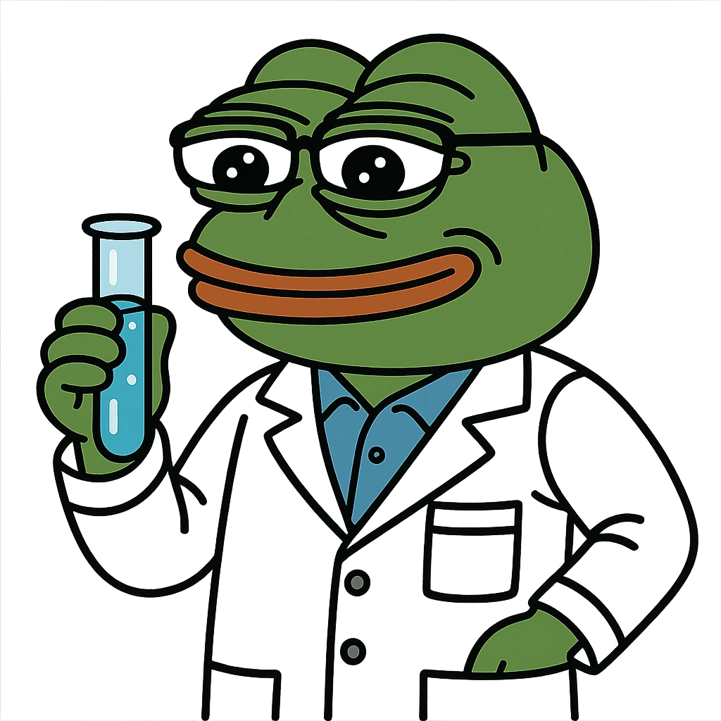 pepe the frog as a scientist emoji