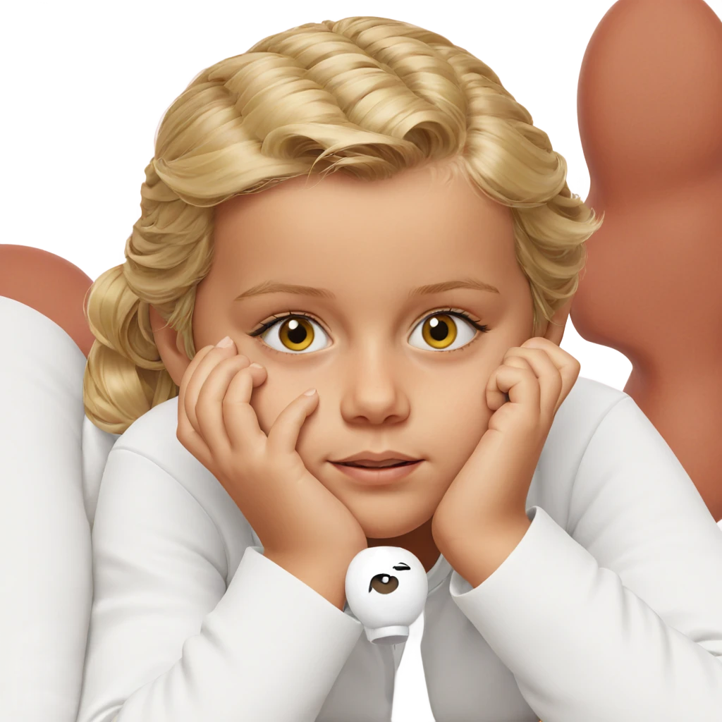 blonde girl gazing at viewer emoji