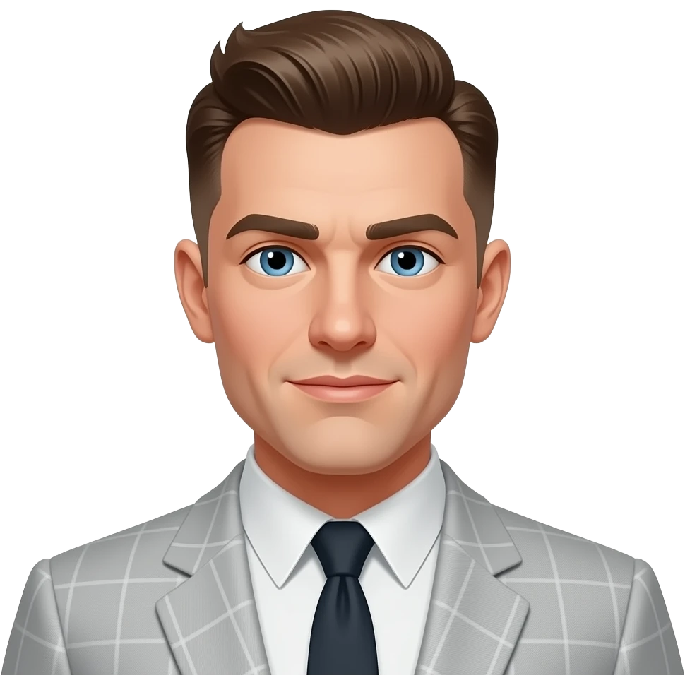 50's man skinhead mohawk and blue small eyes and more broad shoulder emoji