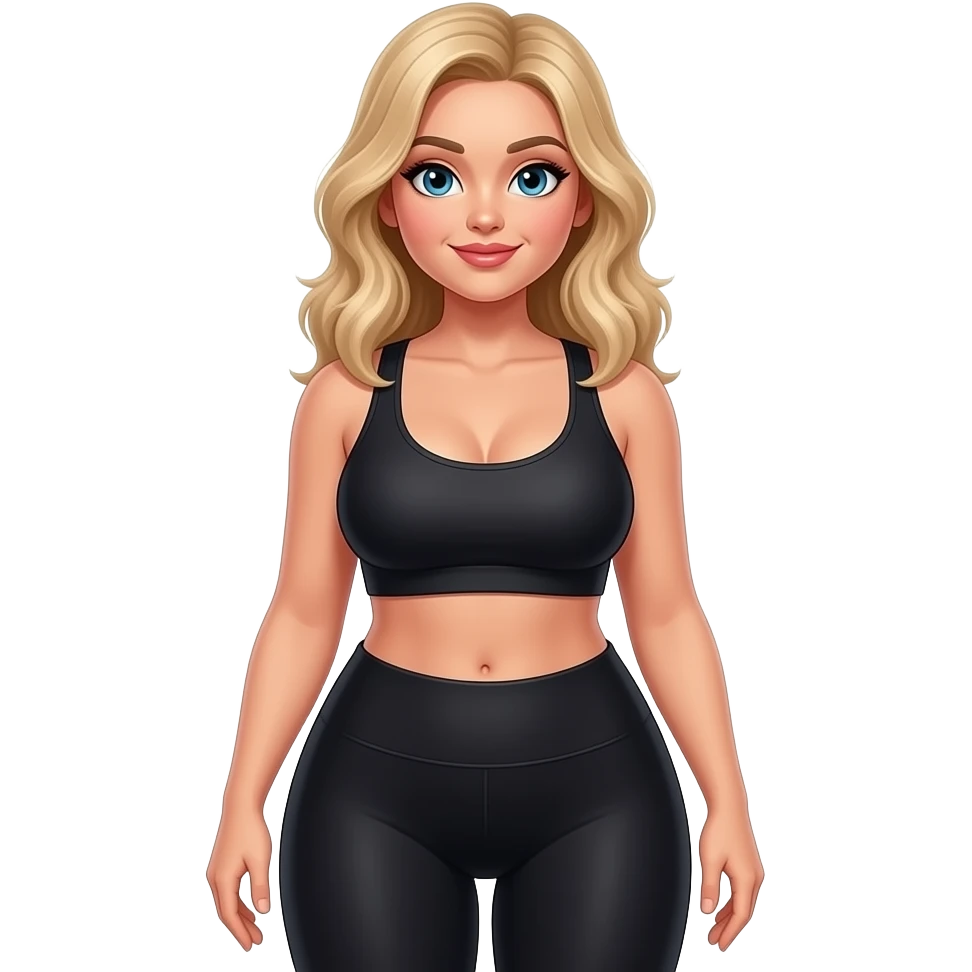 busty pawg in black tight pants yoga pants emoji