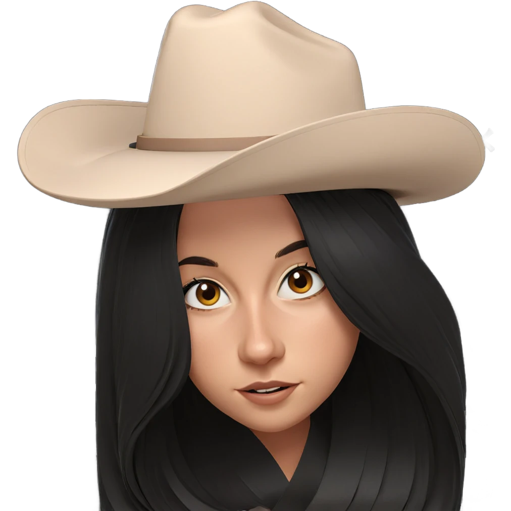 cowgirl with black hair portrait emoji