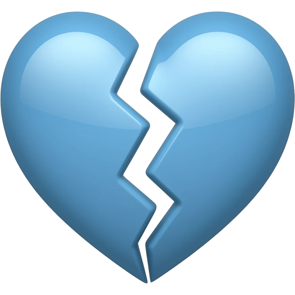 Blue broken heart emoji