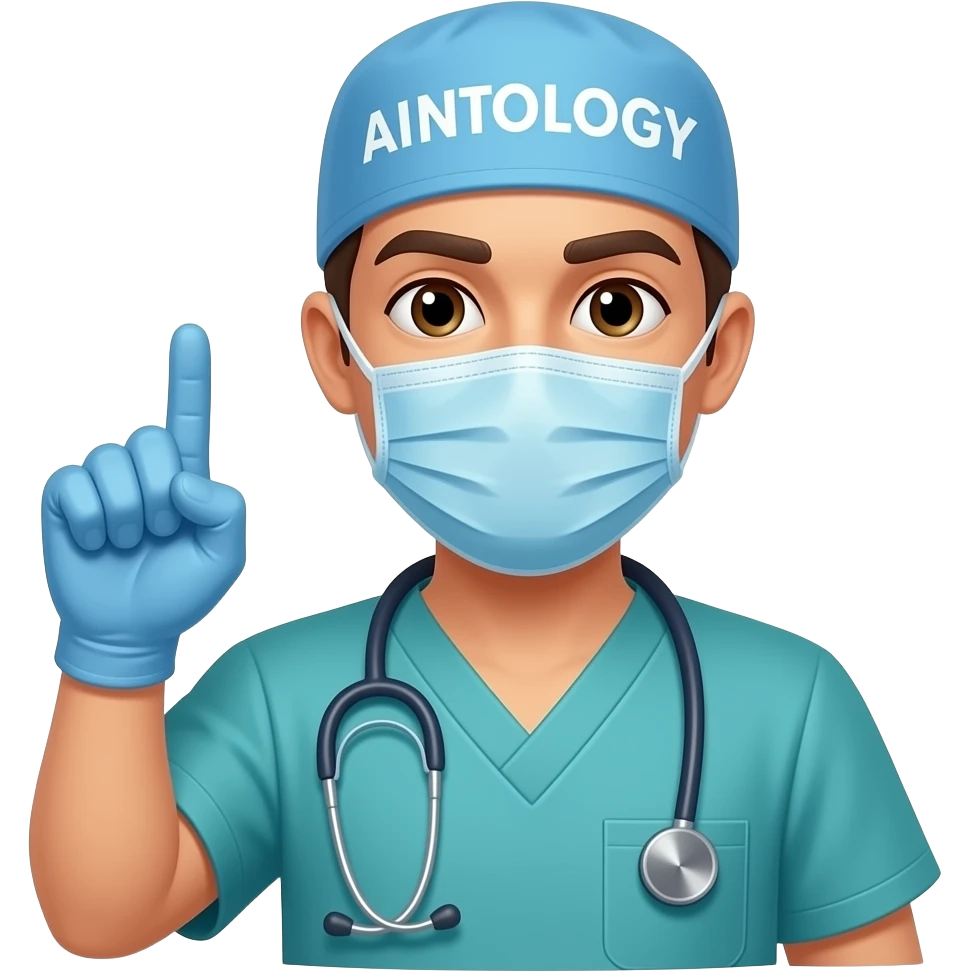 Anesthesiology Doctor with Scrub hand and specialty written on hat emoji