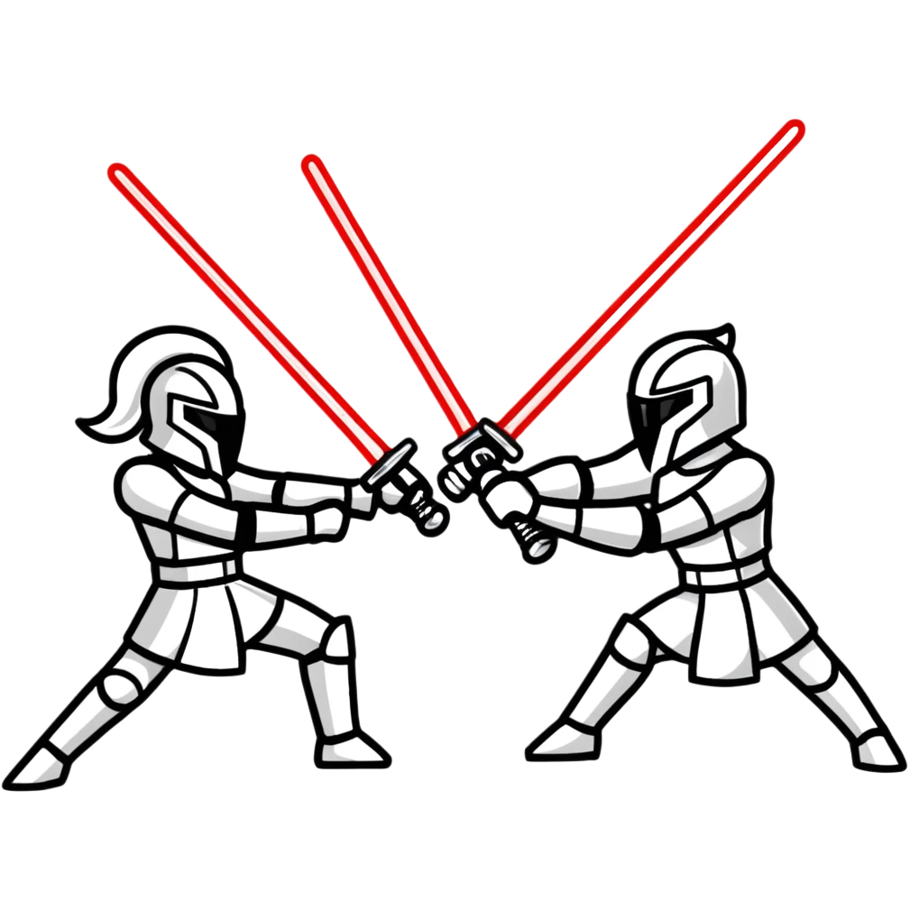 duas espadas laser lutando emoji