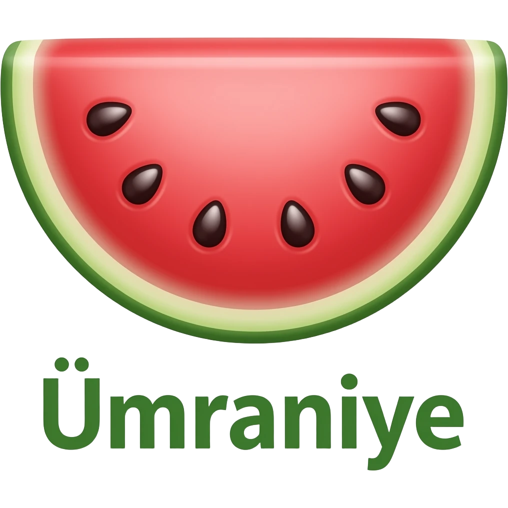 Altında "ümraniye" yazan kavun motifi emoji