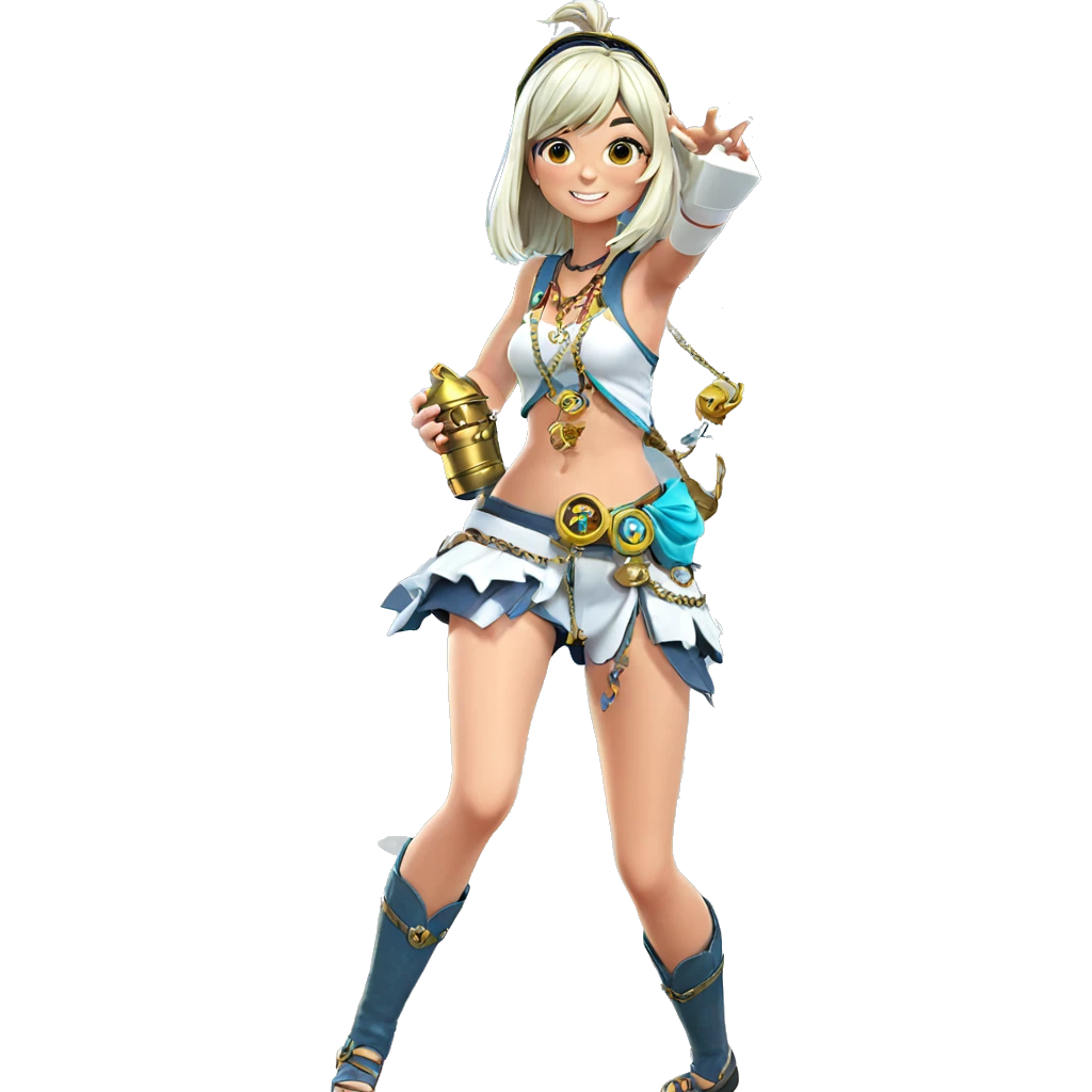 smiling girl with treasure chest emoji