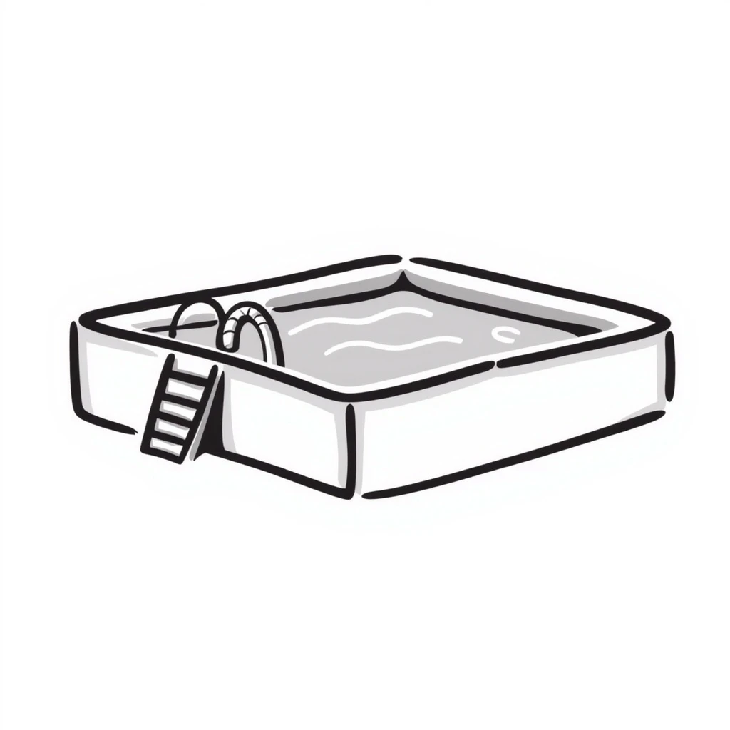 swimming pool, hand drawn doodle style emoji