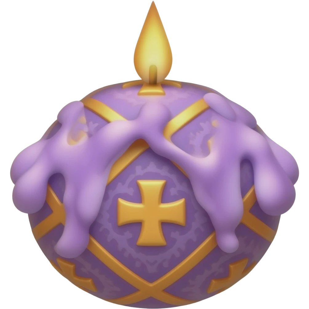 Emoji of a candle of orthodox easter in purlpe and orange emoji