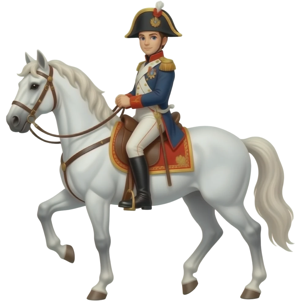Create napoleon with a white horse emoji