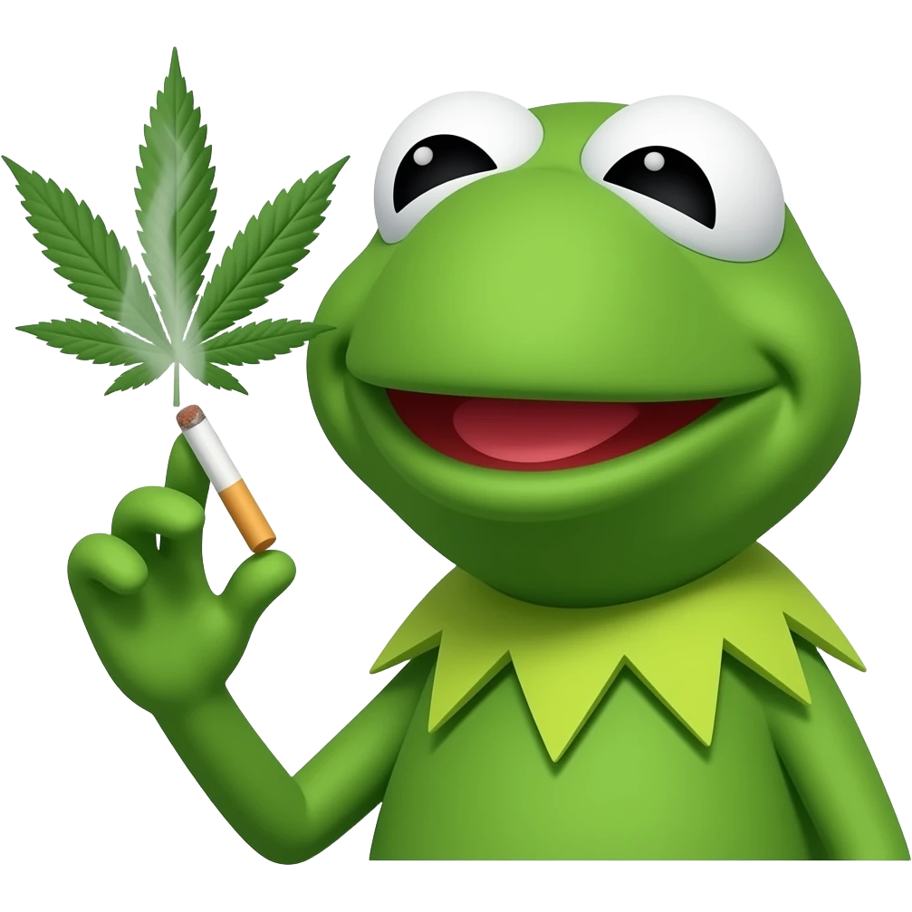 Kermit smoking weed emoji