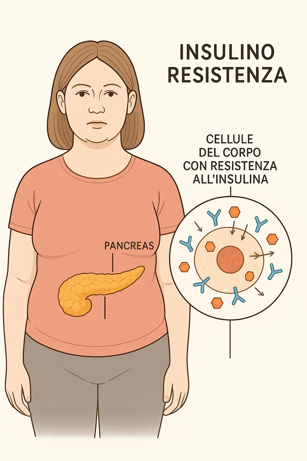 donna con insulino resistenza e molto specifica in italiano emoji