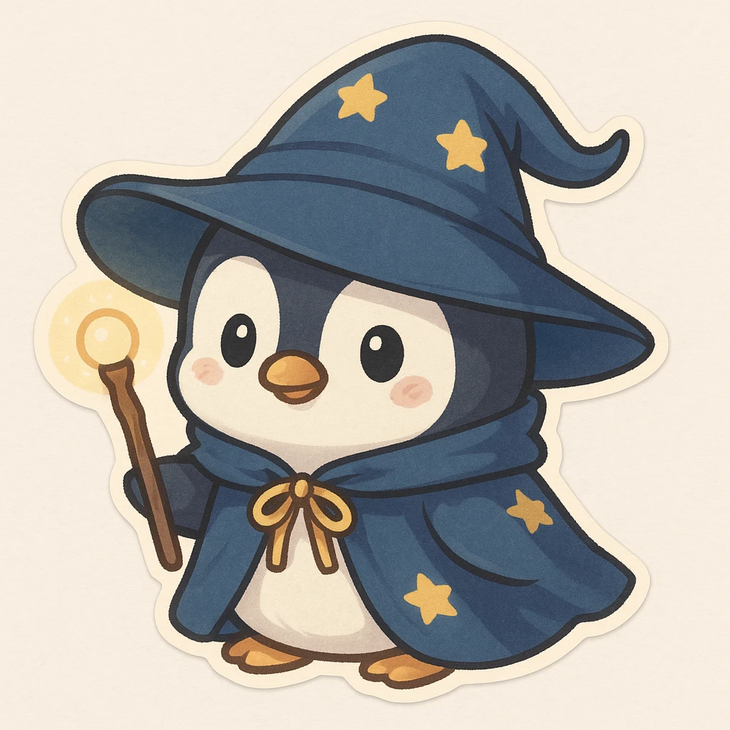 Penguin Wizard emoji