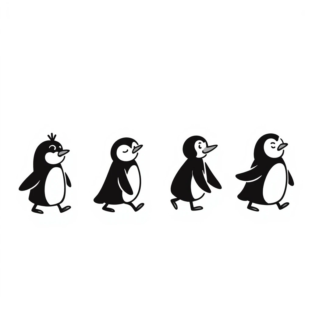 5 penguins emoji
