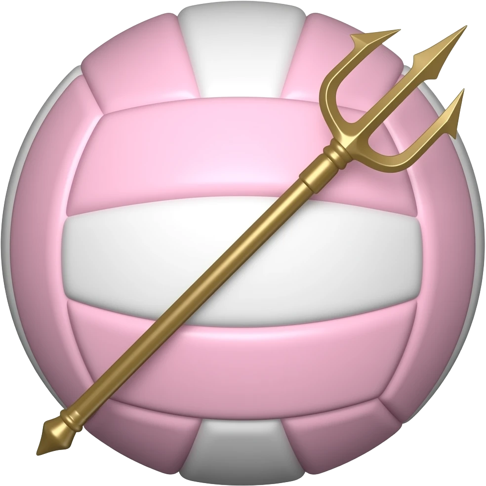 volleyball ballon pink aethtetic with percy jackson trident emoji