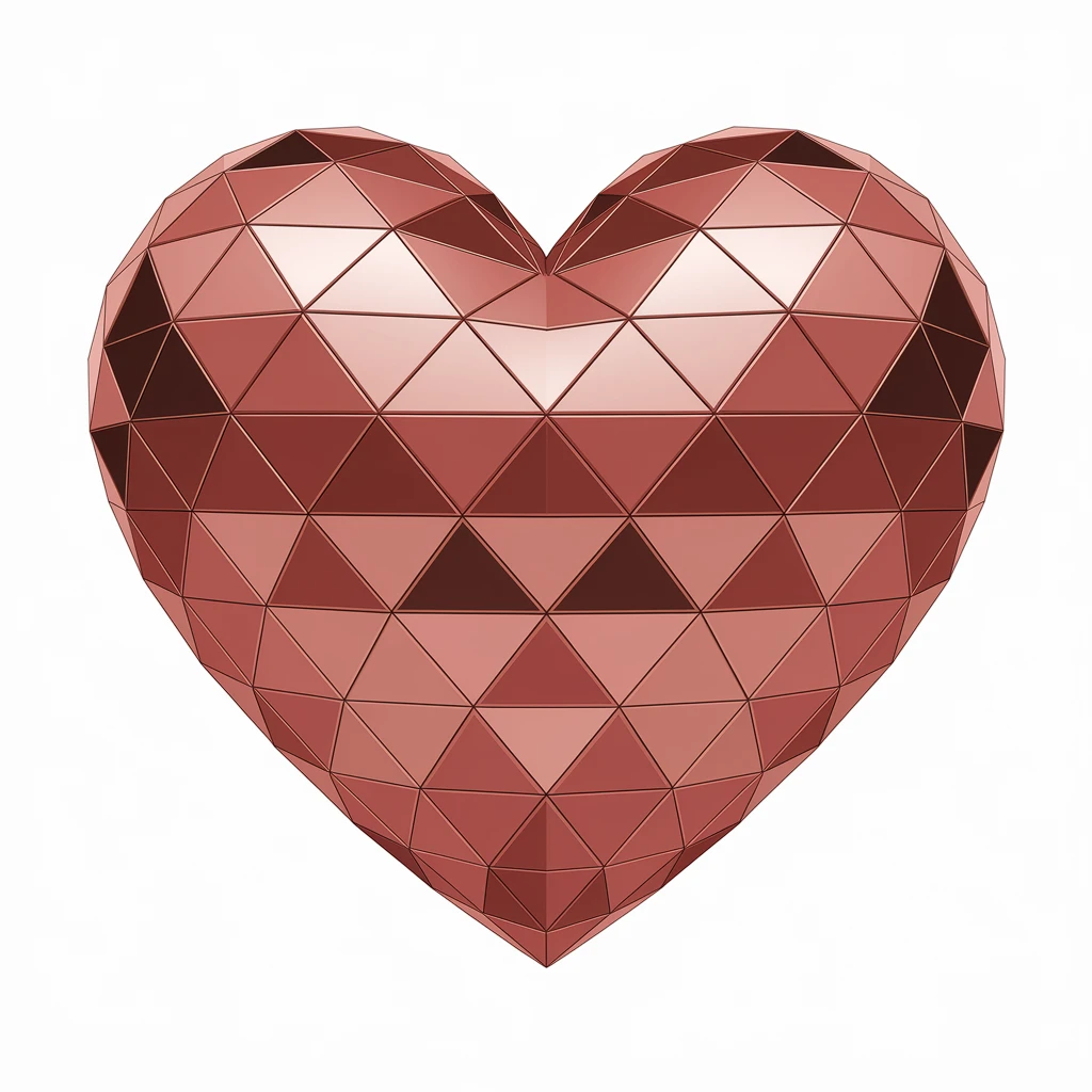 heart with a metallic copper finish emoji