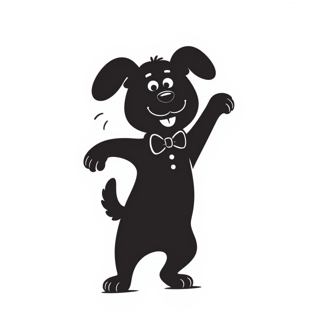dancing dog hand drawn doodle style emoji