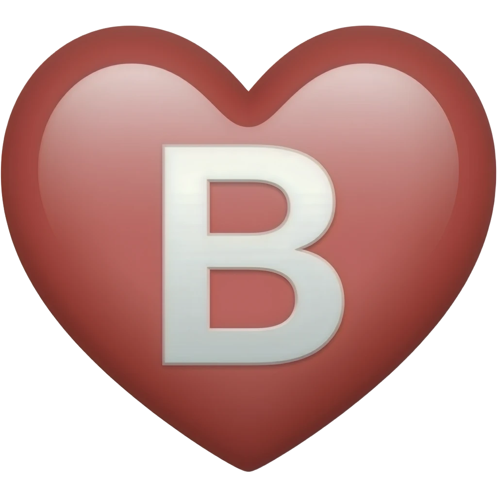 Make a heart eith the letter B in it emoji