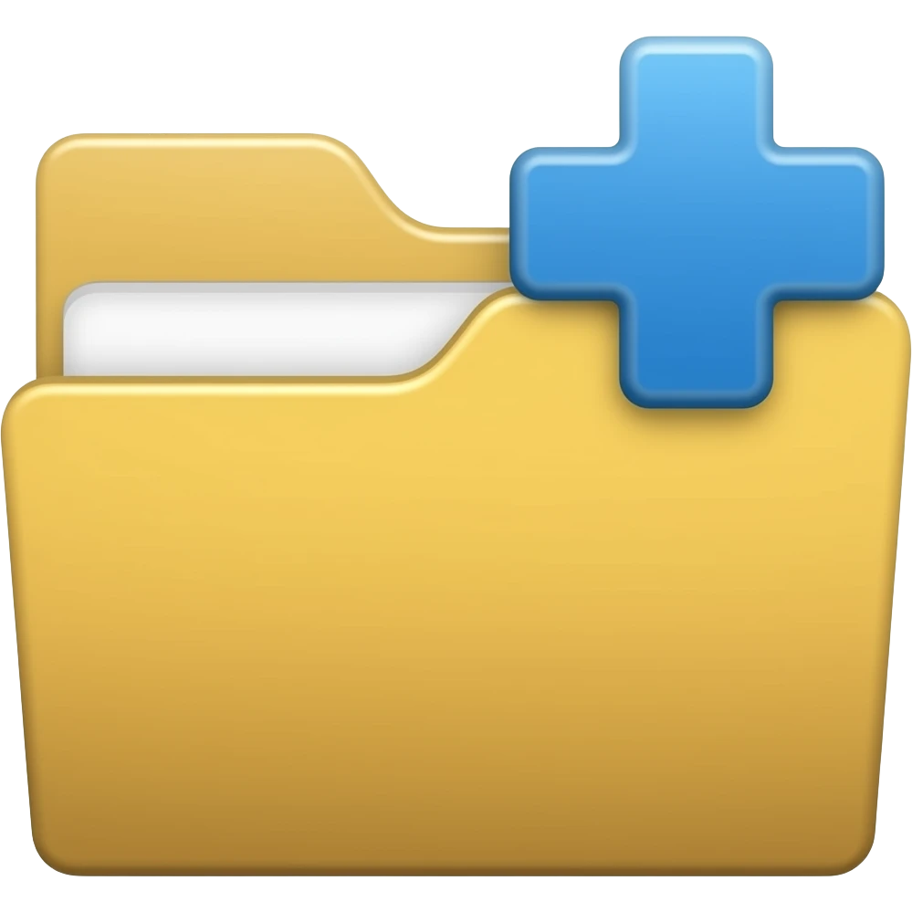 Carpeta de archivo con una cruz azul sanitaria encima emoji