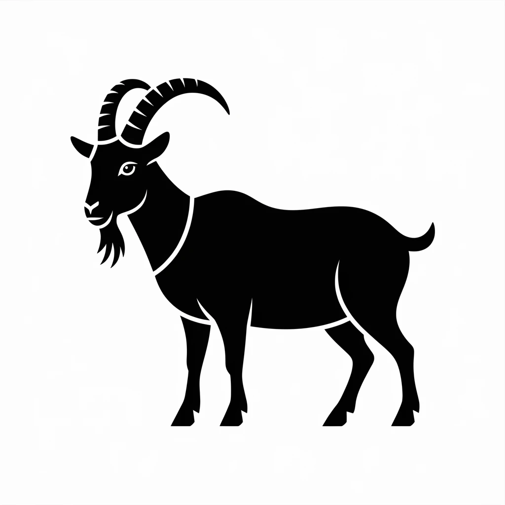 Mountain goat icon black silhouette emoji