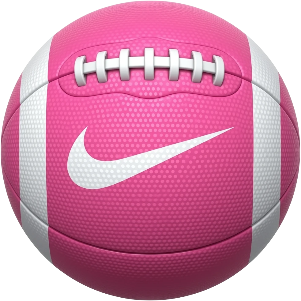 Ballons de foot avec motif rugueux tout rose avec le logo de Nike en blanc emoji